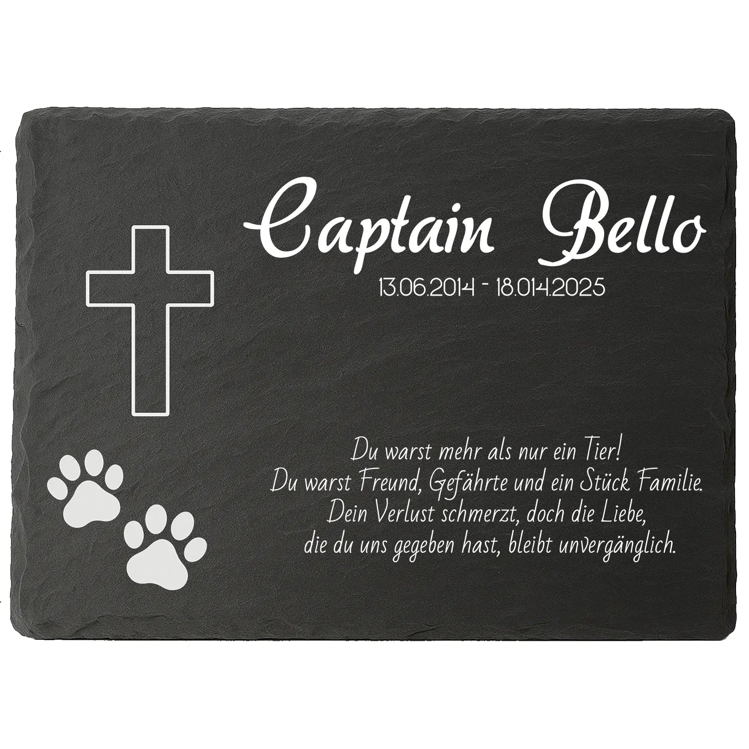 Tiergrabplatte 20 x 30cm inkl. Lasergravur